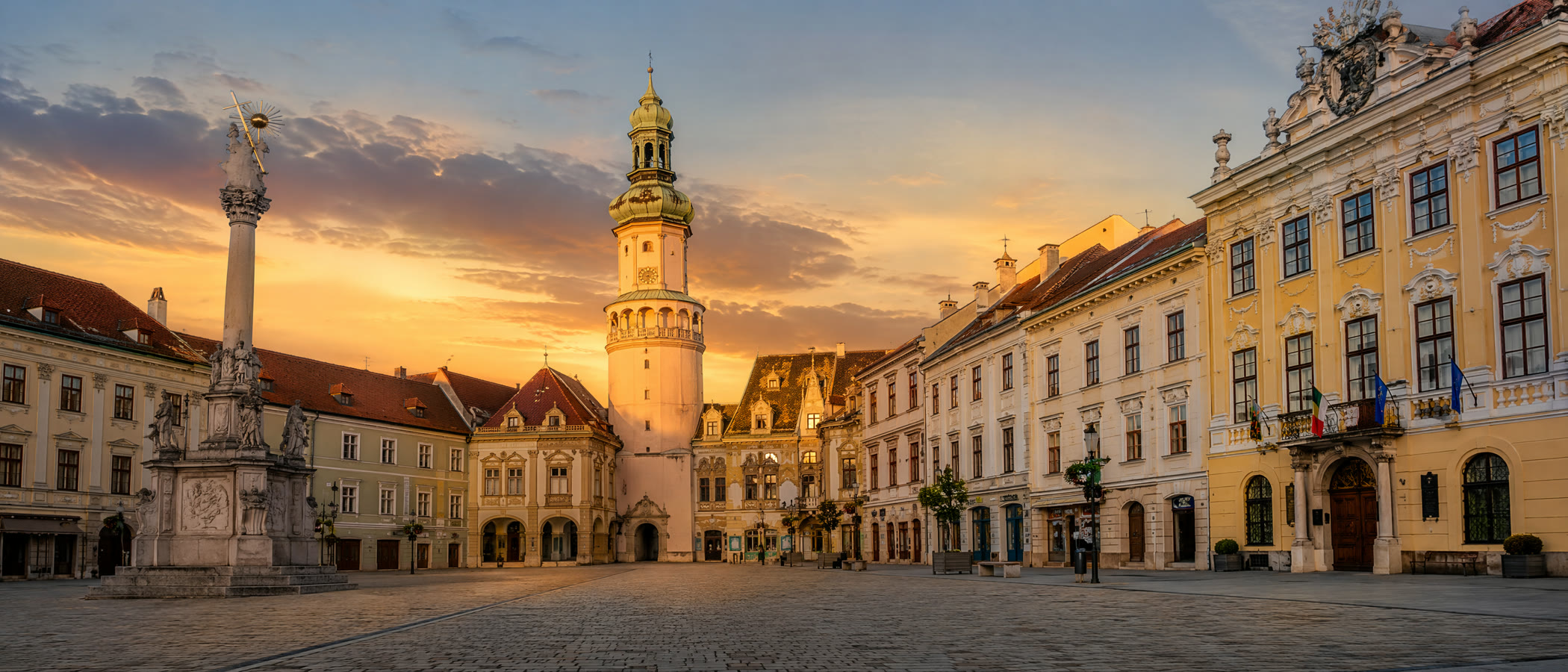 Sopron Altstadt am Abend